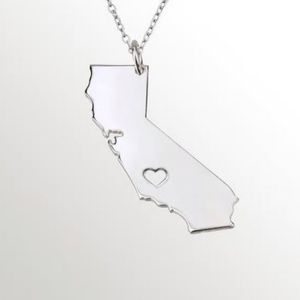California State Necklace, Choose Gold or Silver